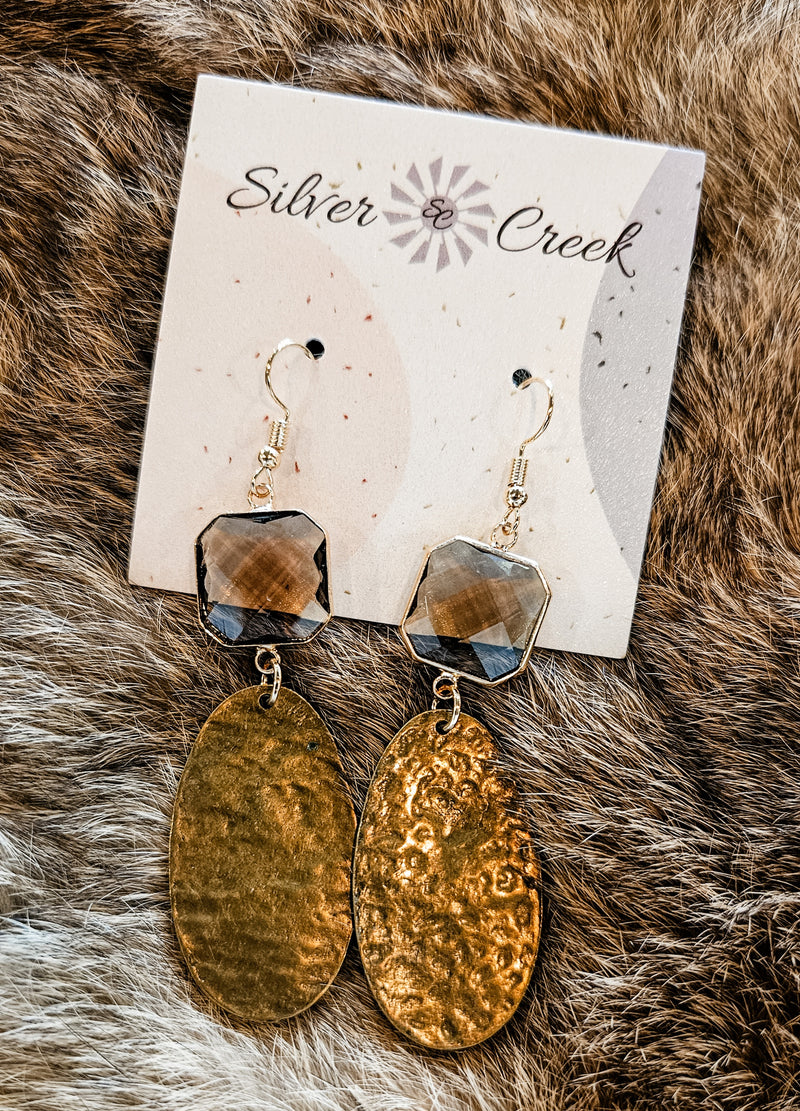 Bronze Hammered Earrings