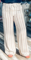 Lavin Khaki Stripe Woven Summer Pants