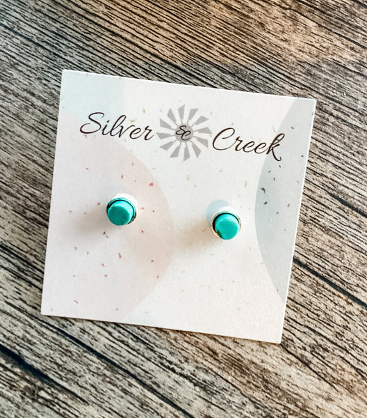 Gretchen Turquoise Stone Stud Earrings